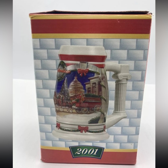 2001 Budweiser Clydesdale "Holiday at the Capitol" Christmas Stein - Picture 2 of 16